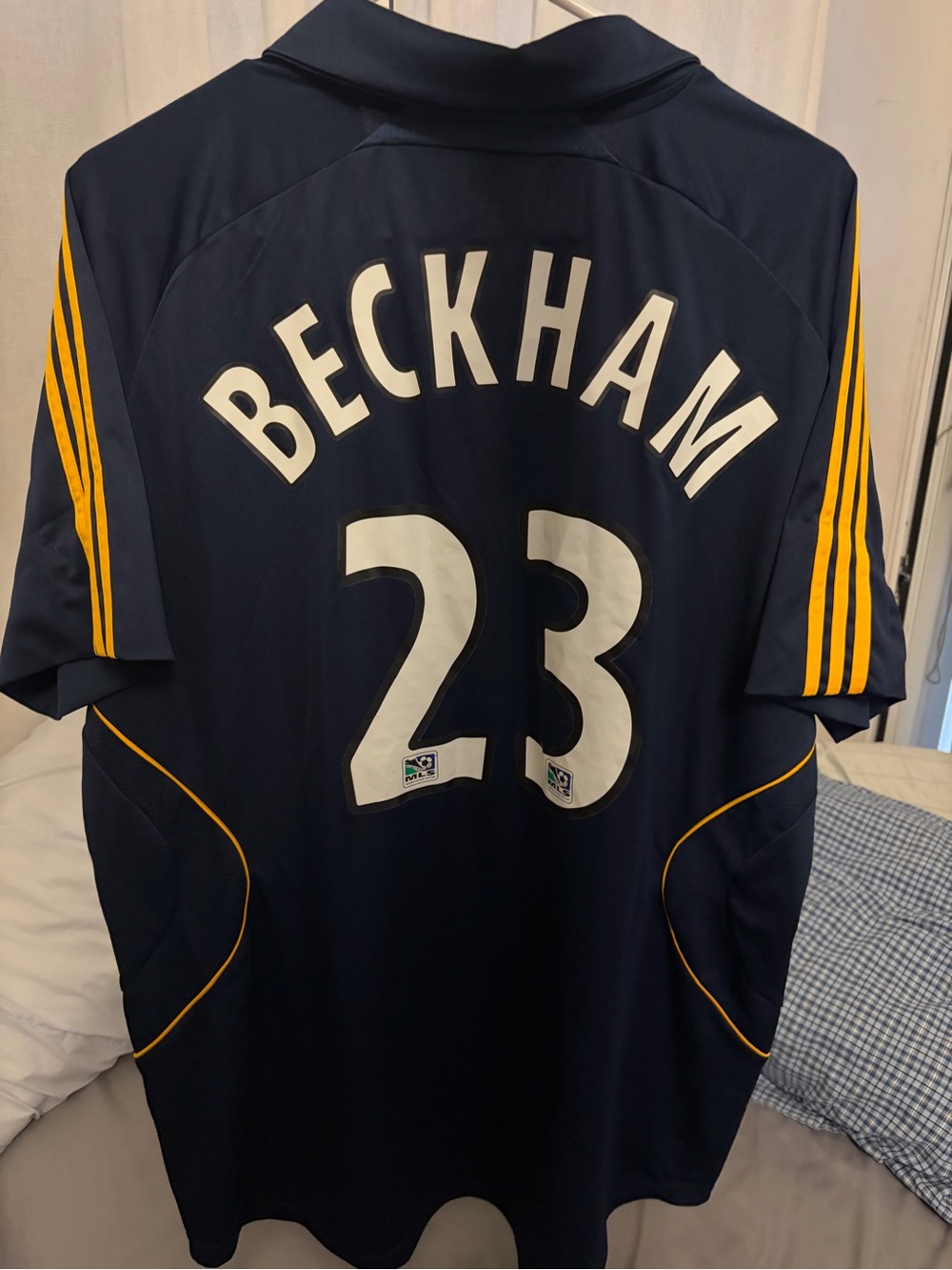 BECKHAM 23 Navy Soccer Jersey with Yellow Accents